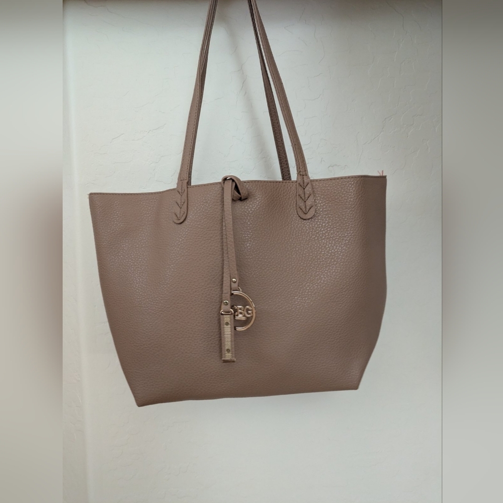 BCBG Max Azria Reversible Tote Bag- Red And Tan Large Shoulder Bag